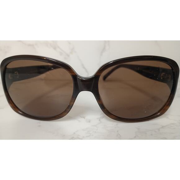 ELIZABETH ARDEN Brown Horn Oval Fame / Brown Lenses Womens Sunglasses - NEW - Picture 2 of 7